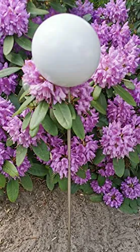 Edelstahl Rosenkugel 15 cm mit Stab 80 cm - Wetterfester Gartenstecker - Gartenfiguren & Verzierungen, moderne Edelstahl-Rosenkugel für Innen- und Außenbereich, wetterfest und ideal für Balkon, Blumenbeet oder Rasen.