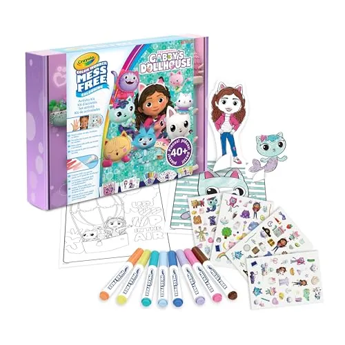 CRAYOLA - Color Wonder, Gabby's Dollhouse ohne Flecken Geschenkset, reichhaltiger Inhalt mit Markern, Ausmalbildern, Stickern und vielem mehr, ab 3 Jahren, 75-7170