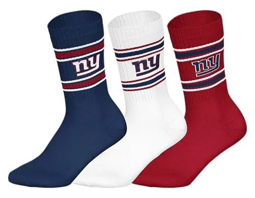 NEW YORK GIANTS 3pk Crew Socks - DBL/WHT/RED - 43/46