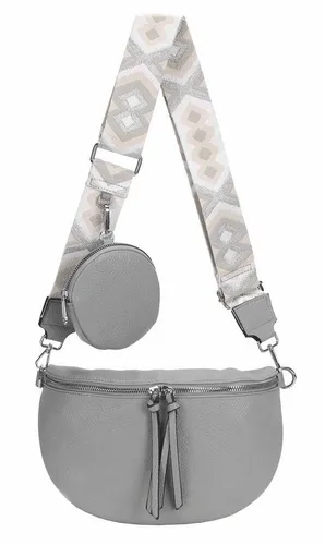 ITALYSHOP24 Bauchtasche Damen Gürteltasche Umhängetasche CrossBody CrossOver, Bodybag, Brusttasche, Hüfttasche, Muster Taschengurt, leicht Gewicht