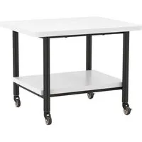 Costway Druckertisch mit Rollen – 2 Ebenen in Ganzweiß