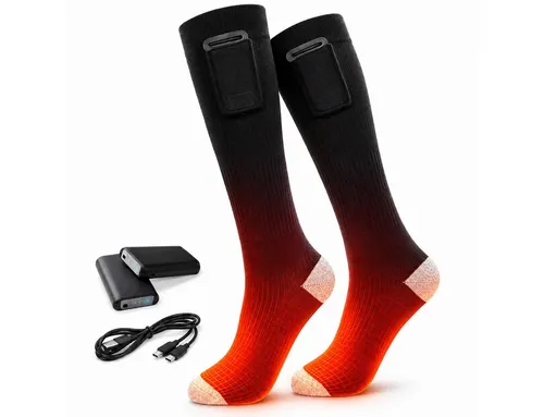 Goldstern-Tech Elektrisch beheizte Skisocken, Unisex, 4000 mAh Akku, 3 Heizstufen