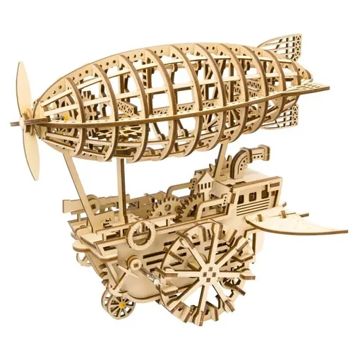 ROKR Bewegend Holz 3D Luftschiff Puzzle - Holz Modell Bausatz für kreative Köpfe ab 14 Jahren, fördert die Feinmotorik und das räumliche Denken.
