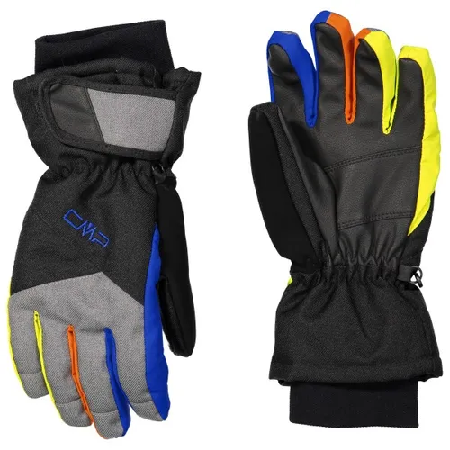 CMP Kids Twill Ski Gloves nero-royal-limeade (34BN) 4,5 - Warme Skihandschuhe für Kinder mit 3M Thinsulate Isolation, wasserdicht und atmungsaktiv, ideal für kalte Tage auf der Piste oder im Schnee.