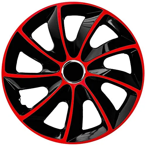 Universal Radkappen 17 Zoll NRM Stig Extra Rot Schwarz 4er Set - Radkappen & Stahlfelgenringe, werkzeugfreier Einbau, splitter- und bruchfest, für stilvolles Tuning und universelle Kompatibilität.