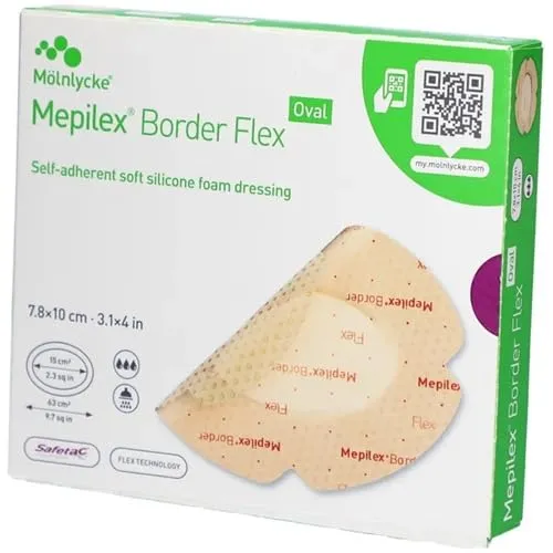 Mepilex Border Flex Schaumverband 7,8x10 cm oval
