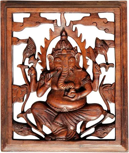 Wogeka Wanddekoobjekt Wand-Relief 30 cm Asien Feng Shui rechteckig Wanddeko, Buddha oder Ganesha
