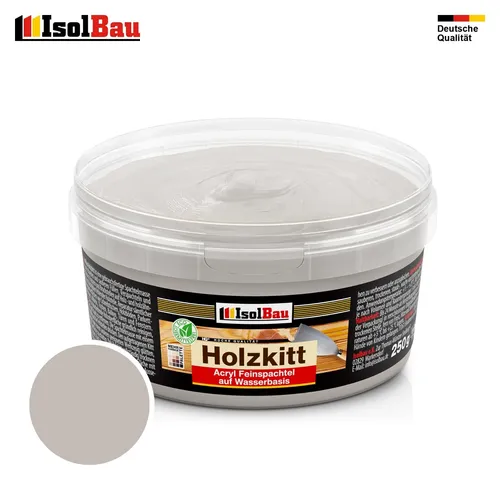 Holzkitt Spachtelmasse Holzspachtelmasse Innen Außen 250g Grau (Nr. 21)