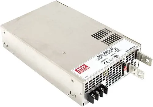 Mean Well MW RSP-3000-48 Schaltnetzteil - Hochleistungs-Netzteil mit 3000W, aktiver PFC und einstellbarer Ausgangsspannung für präzise Anwendungen in der Industrie.