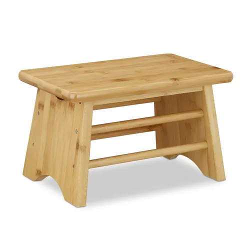 Fußbank Fußhocker Tritthocker 2er Set aus Bambus - Hocker & Barhocker - Praktischer Fußschemel aus robustem Bambus, ideal für Kinder und Erwachsene, stabil und mit schöner Maserung, perfekt für hohe Regale und Ablagen.