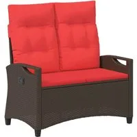 Furnicato Gartenbank Braun und Rot 105 x 60 x 112 cm aus Stahl und Polyester - Moderne Gartenbank mit verstellbarer Rückenlehne, ideal für entspannte Stunden im Freien. Robuste Materialien sorgen für Langlebigkeit und Komfort – perfekt für Garten, Terrasse oder Poolbereich.