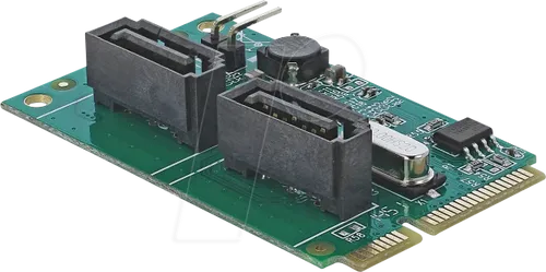 DELOCK 95264 - MiniPCIe zu 2x SATA RAID-Controller - Erweitern Sie Ihr System mit dem DELOCK 95264, der zwei SATA Anschlüsse bietet und RAID 0, 1, SPAN unterstützt. Ideal für leistungsstarke Speicherlösungen in Ihrem PC.