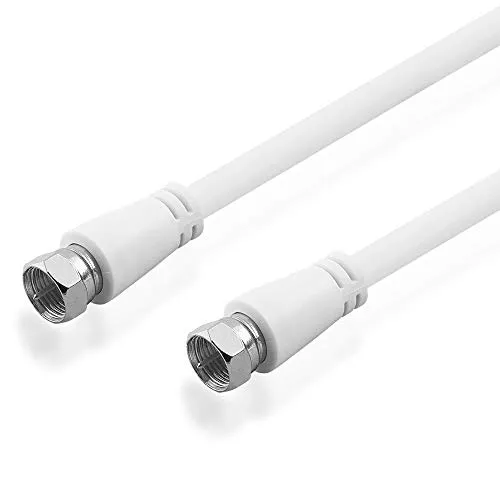 BestPlug 10 Meter Sat LNB Kabel 75Ohm, F-Stecker auf F-Stecker, geeignet für 3D SD HD FullHD UHD 4K, Weiss