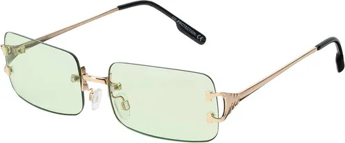 Damen Sonnenbrille rechteckig Designer 80er Modern Urlaub Sommer Strand 30571 Grün
