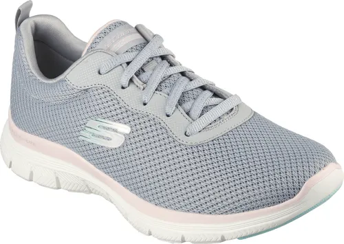 Skechers Damen Flex Appeal 4.0 Brilliant View Sneaker - Grau mit Rosa Akzenten, 39 EU - Damen-Sneaker mit maschinenwaschbarem Design und Air-Cooled Memory Foam-Einlegesohle für ultimativen Komfort und Passform.