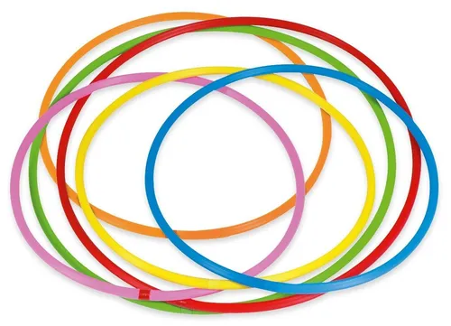 Betzold Sport Hula-Hoop-Reifen - Gesellschaftsspiele – 6 farbenfrohe Gymnastik-Reifen im Regenbogen-Set fördern Beweglichkeit und Koordination der Kinder beim Spielen und Üben.