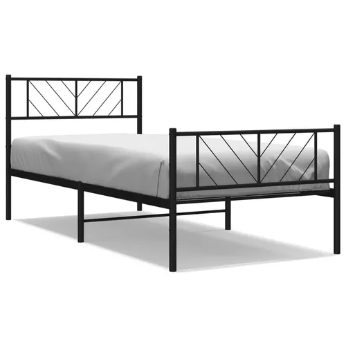 vidaXL Metallbettgestell 90x200 cm Schwarz