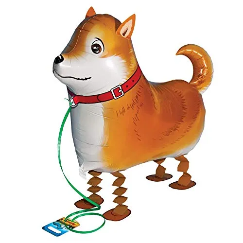 Kopper-24 Airwalker Ballon Hund 2 - laufendender Hunde Luftballon Tier Helium Walking Folienballon Deko für Kinder Geburtstag Party Hochzeit Kinder Geschenk JGA Dekoration Tierballons Laufen