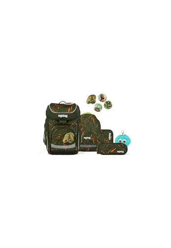 ergobag Schulranzen cubo Bundle Set (6-tlg.) – Ergonomisch & Bewegungsfreundlich - Der ergobag cubo bietet optimalen Tragekomfort und Bewegungsfreiheit für Kinder. Hergestellt aus 100 % recycelten PET-Flaschen, wächst er dank des Your-Size-Systems mit und sorgt für eine individuelle Anpassung.