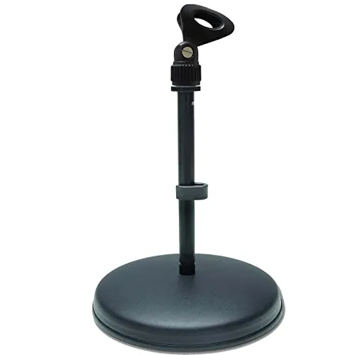 keepdrum Tischmikrofonständer MS032 mit Mikrofonklemme - Mikrofonständer für Tisch mit robuster Bauweise, kompatibel mit 3/8