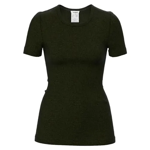 HERMKO Damen Unterhemd 40800 - Kurzarm Shirt aus Merinowolle/Tencel - Hochwertiges Unterhemd aus 50% Merinowolle und 50% Tencel für optimalen Tragekomfort. OEKO-TEX® zertifiziert, perfekt für Alltag und Freizeit.