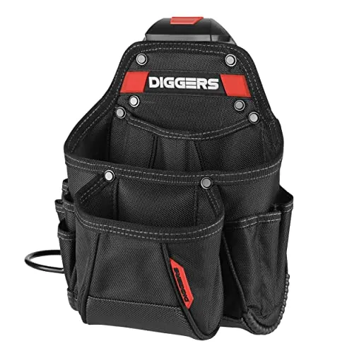 Diggers Tools - Allrounder XL Werkzeugtasche [ Profi Quik Klik System ] - Flexibel Kombinierbare Werkzeugtasche Gürtel - Hochwertige Gürteltasche Werkzeug für Elektriker, Dachdecker & Zimmerer