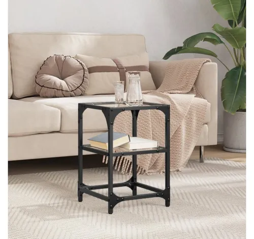 furnicato Couchtisch 30x30x45 cm – Stilvoll mit transparentem Glas