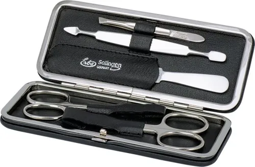 Erbe Collection Siena Maniküre-Set im Bügel-Etui - Nagelpflege mit 5-teiligem Set aus robustem Leder, ideal für die Reise und bietet sicheren Schutz für hochwertige Solinger Stahlwaren.
