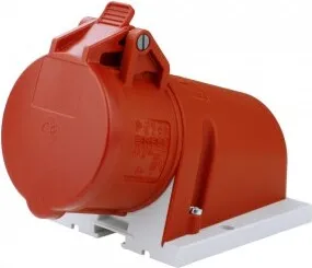 Wandsteckdose 16A 5P 6h 400V IP44 Mennekes 27004 in rot von MENNEKES