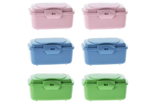 HAC24 Lunchbox Mini Snackbox Aufbewahrungsdose Küche Obst Gemüse Vesperdose, Kunststoff, (6-tlg), 350 ml mit Klick Verschluss