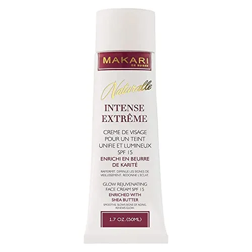 Makari Naturalle Intensive Extreme Lightening Gesichtscreme 1.7oz - Feuchtigkeitsspendende und Toning Creme mit Shea Butter & SPF 15 - Anti-Aging & Whitening Behandlung für dunkle Flecken, Akne-Narben