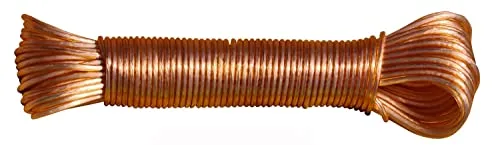 Wäscheleine 20 m Bronze, Wäscheseil mit Stahldrahteinlage, Wasserdicht, Rostfrei und Stabil