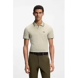 BOSS Herren Polo Paul 50506193 – Beige, Lässig, Kurzarm - Elegantes Poloshirt von BOSS aus hochwertiger Stretch-Baumwolle. Mit Kontraststreifen und 2-Knopf-Leiste für einen modernen Look. Ideal für lässige Anlässe und hohen Tragekomfort.