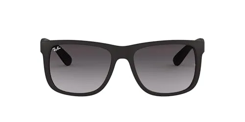 Ray-Ban Unisex Justin Sonnenbrille, Schwarz (Gestell: Schwarz, Gläser: Grau Verlauf 601/8g), Medium (Herstellergröße: 51) EU
