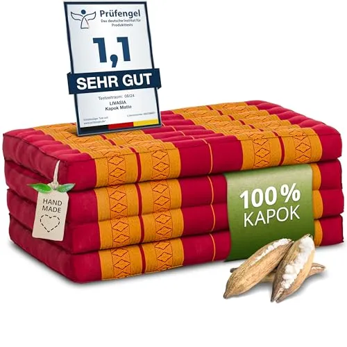 livasia Klappmatratze aus Kapok in rot von livasia