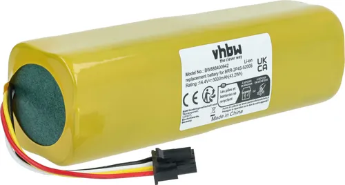 vhbw Akku kompatibel mit Xiaomi Roborock S6 S602-00 XM200009 RSD0070CE, S6 pure S6P52-00 RKS6PRV0 Rubys-LB Saugroboter (3000 mAh, 14,4 V, Li-Ion)