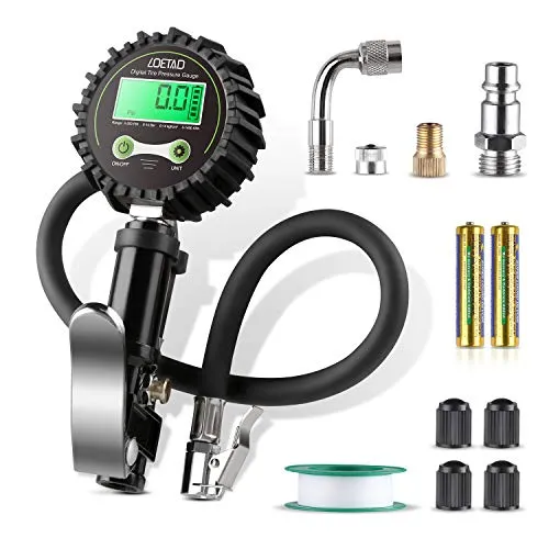 LOETAD Reifenfüller Reifendruckmesser Digitaler Reifendruckprüfer 200 PSI Hochpräzise mit LCD-Bildschirm