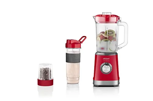 arzum AR1159-R Standmixer 500 W Rot - Standmixer mit 500 W Leistung, ideal zum Zerkleinern und Mixen von Zutaten, ausgestattet mit abnehmbarem Kreuzklingen-System für einfache Reinigung.
