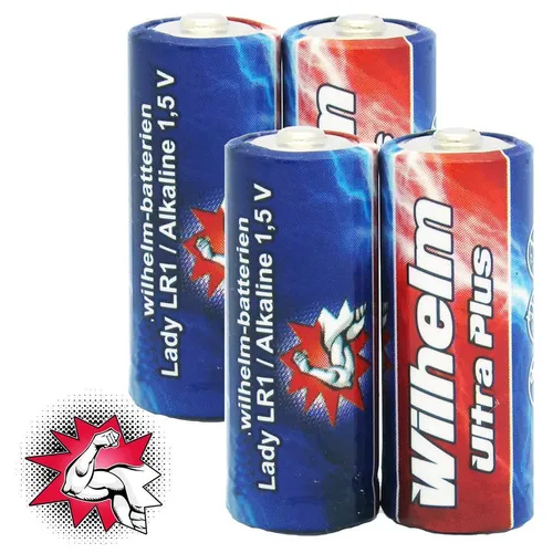 Wilhelm Lady Batterie  N-LR1, LR01, E90, MN9100 910A Ø10,1 x 30,0mm 1,5V 4 x