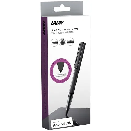 LAMY AL-Star EMR Stylus Pen Black - Ergonomischer Touchscreen Stift, präzises Schreiben und Zeichnen mit patentierter EMR-Technologie, inklusive 2 Ersatz-Spitzen