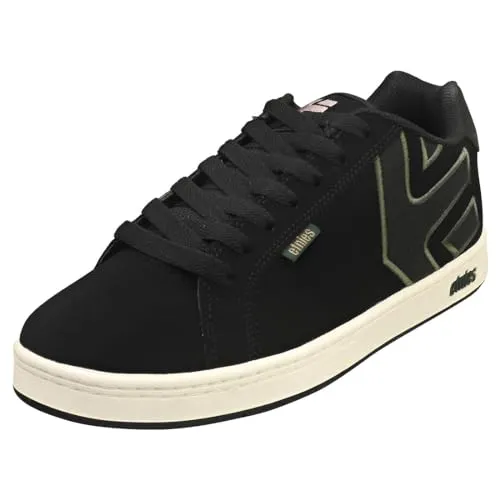 Etnies Herren Fader Skate Shoe - Schwarz Grün, 43 EU - Herren-Skateboardschuhe mit STI Comfort Level 1 Einlegesohle und gepolsterter Zunge für optimalen Tragekomfort beim Skaten.