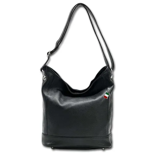 FLORENCE Schultertasche - Damen Echtleder Hobo Bag schwarz - Schultertaschen aus echtem Leder, elegant und geräumig mit einem stilvollen Design, perfekt für jeden Anlass.