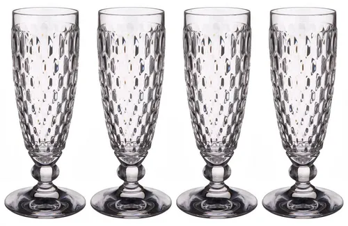 Villeroy & Boch Sektglas Boston - Elegantes Kristallglas für besondere Anlässe - Sektgläser Boston aus hochwertigem Kristallglas, spülmaschinengeeignet und mit einem ausdrucksstarken Facettenmuster für festliche Momente.