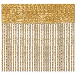 Bestlivings Fadenvorhang (2 St), Stangendurchzug, halbtransparent, Fadengardinen mit Stangendurchzug, Vorhang goldfarben 140 cm x 240 cm
