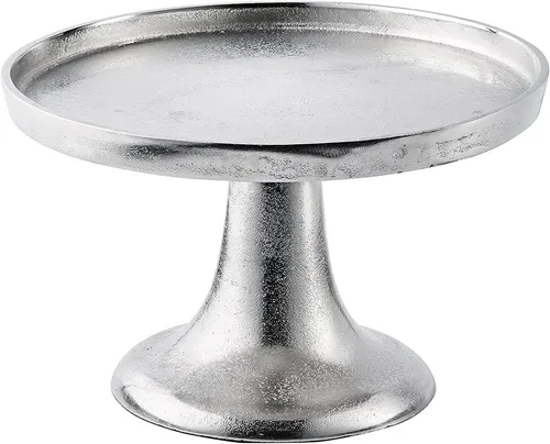 MichaelNoll Dekoschale Dekoteller Schale Etagere Aluminium Silber, Deko aus Metall, M 26,5 cm
