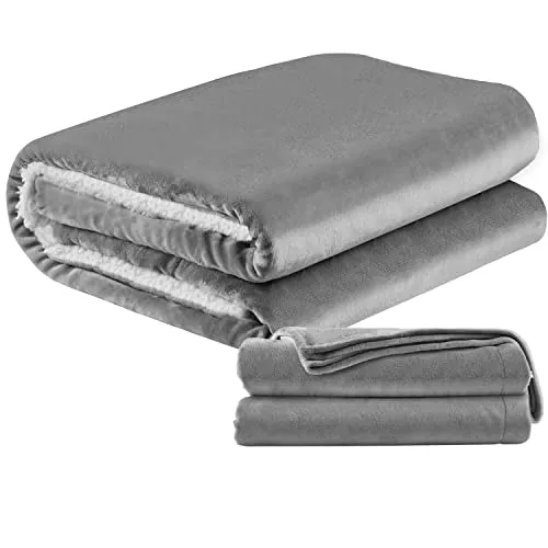 ecosa Kuscheldecke flauschig 150 x 200 cm | Fleecedecke | Tagesdecke | Sofadecke | Wohndecke | Überwurfdecke | Kuschel Decke | Warmhaltedecke | Kuscheldecke warm (150x200 cm Grau/Weiß)