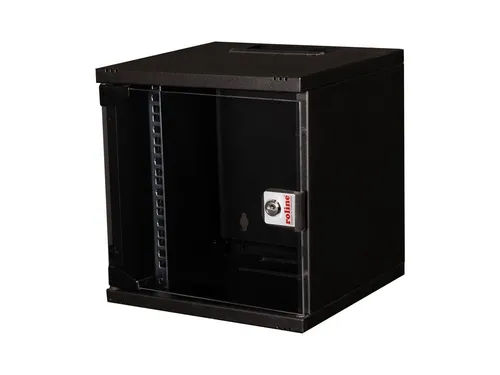 ROLINE Netzwerkschrank 10-Zoll Wandgehäuse 6 HE - Kompaktes Servergehäuse 10 Zoll, ideal für begrenzte Platzverhältnisse, mit robuster Stahlkonstruktion und Vollglastür für optimalen Zugriff und Sichtbarkeit.