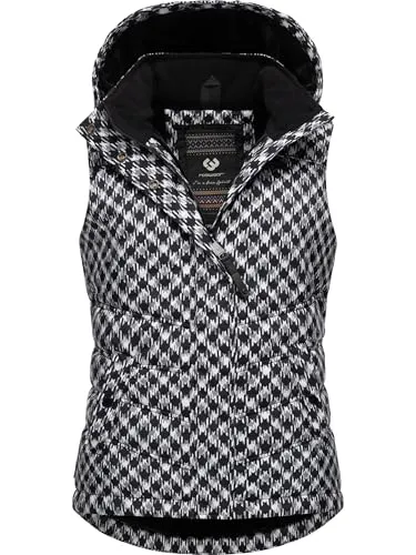 Ragwear Damen ärmellose Outdoorweste Hesty Print YOUMODO Black Gr. XL
