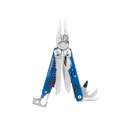 Leatherman Signal Multi-Tool - 19 Werkzeuge für Camping & Survival - Blau - Multitools: Das Leatherman Signal vereint 19 nützliche Werkzeuge, ideal für Camping und Survival, mit einer robusten Bauweise für extreme Bedingungen.