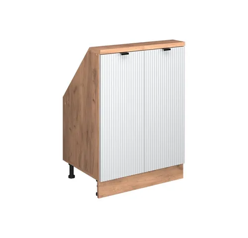 Vicco Dachschrägenschrank Weiß Riffel 60 x 81.6 cm mit 2 Türen - Optimaler Stauraum für Dachschrägen: Der Vicco Schrank nutzt ungenutzte Flächen effizient aus und überzeugt durch seine robuste Bauweise. Maße: 60 x 46 x 81.6 cm, pflegeleichte Materialien, inklusive Montageanleitung.